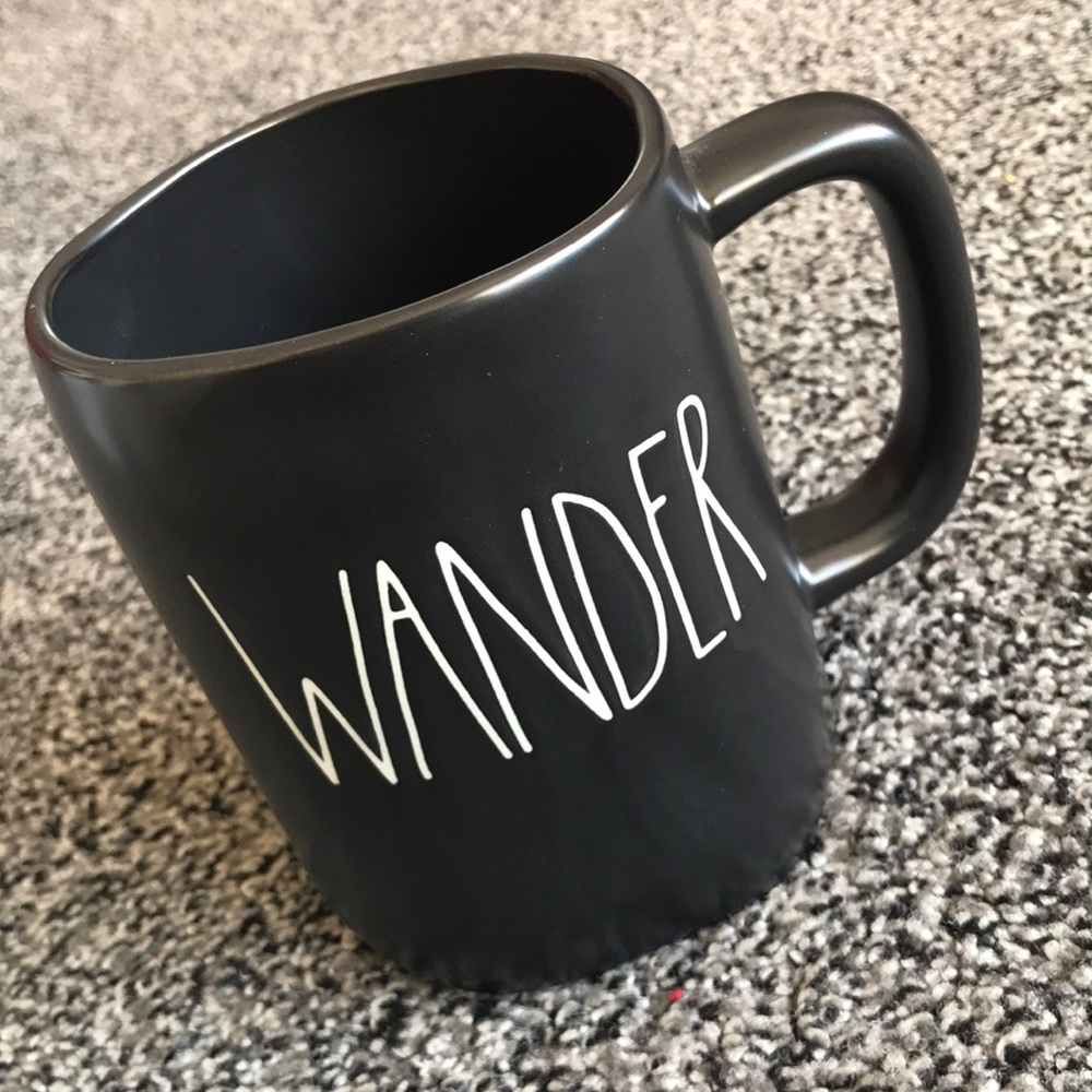 Rae Dunn WANDER  Black Ceramic Coffee Mug